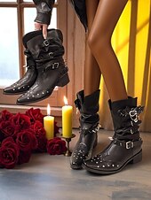 abordables Années 1980-Bottines noires punk gothiques pour femmes avec détails chauve-souris et croix - design à pointes et clous, mode alternative des années 1980, idéales pour les événements de la vie nocturne, les fêtes