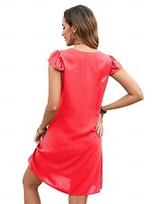 ieftine Rochii Boho-Pentru femei Rochie Mini Rochie casual Modă Modern Rochie eleganta Beretă Nuntă Zilnic Dată Fit regulat Floral Broderie Fără manșon În V Negru Roșu-aprins Mov Vară