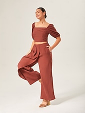 economico Set da due pezzi-elegante set in misto lyocell