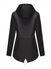 cheap Active Jacket-Women&#039;s Trench Coat Warm Comfortable Zipper Pocket Fashion Outdoor Plain Holiday Going out Zipper Regular Hooded Regular Fit Long Sleeve Outerwear Black Red Green Fall Winter