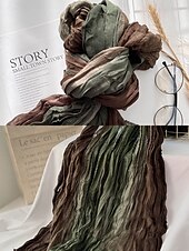 economico Cravatte e papillon da uomo-sciarpa leggera in chiffon stropicciato da uomo con effetto tie-dye sfumato, perfetta per viaggi bohémien, stratificazione quotidiana e look primaverili/autunnali