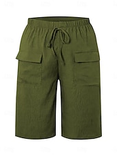 billige Shorts-Dame kinesisk Shorts Grunnleggende Fritid Knelengde Høy Midje عادي Elastisk midje comfy Myk Bekvem Mikroelastisk utendørs Gate Svart Oransje Grønn Kakifarget Sommer Vår Normal