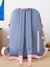 billiga Högskoleryggsäckar-5-i-1 skolryggsäcksset med plyschberlocker, lätt nylon, kawaii-stil, för flickor och tonåringar, perfekt för skolan och dagligt bruk