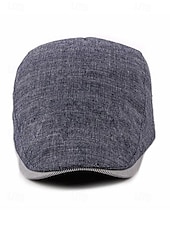 preiswerte Herrenhüte-Verstellbare Schiebermütze aus Leinen für Herren, leichte, atmungsaktive Zeitungsjungenmütze mit Streifendetail, Vintage-Ivy-Cap-Stil für Freizeitausflüge und den Alltag