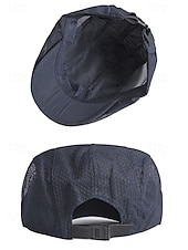 abordables Chapeaux pour hommes-Casquette plate en maille pour homme avec sangle réglable – chapeau gavroche d&#039;été respirant et léger pour les activités de plein air, les tenues décontractées et l&#039;utilisation quotidienne