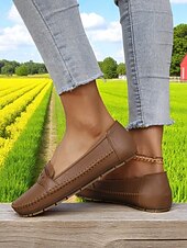 economico Slip-ons e mocassini da donna-Mocassini grigi da donna – Scarpe pieghevoli morbide con suola antiscivolo per viaggi su strada guida e commissioni quotidiane