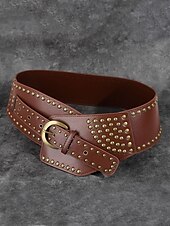 abordables Ceinture pour femme-Femmes Noir Marron Faux Cuir Punk ancien Style Gothique Été Printemps Automne