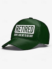 preiswerte Herrenhüte-Lustige schwarze Baseballkappe für Herren mit „Retired“-Aufdruck – verstellbare Baumwollmütze für Rentner, lässige Outdoor-Kleidung und Scherzgeschenke