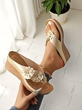 billige Kilesandaler-Damekile-flip-flops med blomstermotiv og polstret såle, sommerkomfortsandaler for hjemmet, stranden og daglige ærender