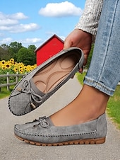 baratos Sapatilhas e Mocassins de mulher-mocassins femininos com laço rosa – mocassins leves e casuais para dirigir, ideais para tarefas diárias, passeios no jardim e looks casuais