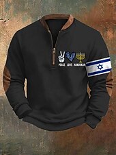 preiswerte Einfache Sweatshirts-Herren Sweatshirt Viertelreißverschluss Sweatshirt Schwarz Weiß Blau Halber Reißverschluss Grafik Farbblock Sport &amp; Outdoor Täglich Ferien Polyester Streetwear Lässig Herbst Winter Bekleidung