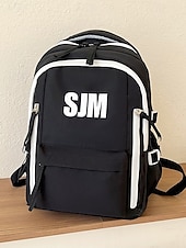 preiswerte College-Rucksäcke-Preppy-Rucksack für Damen in mehreren Farben mit SJM-Logo – leicht und robust mit verstellbaren Schultergurten, geeignet als Freizeittasche und Schultasche für den täglichen Gebrauch