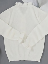 economico Cardigan e capispalla-Per donna Felpa Casual Morbido Colore Puro A Coste Scollo a V Bottoni Lavorato a maglia Manica Lunga Top Regolari Maglia All&#039;aperto Quotidiano Weekend Nero Bianco Estate Primavera