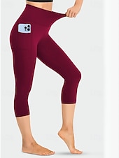 economico Leggings semplici-Per donna Pantaloni capri Pantaloni Eleganti Leggings Leggings comodi Streetwear Casual Lunghezza al polpaccio Naturale Semplice Tasca Elastico in vita Comodo All'aperto Confortevole All'aperto Sport