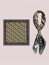 cheap Men&#039;s Ties &amp; Bow Ties-Men’s Paisley Print Square Neck Scarf with Leather Buckle, Vintage Style Polyester Bandana for Outdoor Travel, Parties and Daily Fashion