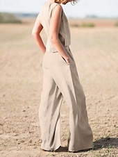 levne Sady-Dámské Elegantní Módní Šik ven Košile Halenka Bez rukávů Tričkový Pevná barva Venkovní Práce Ležérní Námořnická modř Oranžová Trávová zelená Léto Volný