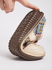 voordelige Damesklompen &amp; Muiltjes-Etnische instappers voor dames – vintage-geïnspireerde comfortabele platte schoenen voor tuinwandelingen, natuurreizen en boho-outfits