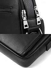 economico Borselli da uomo-Borsa a tracolla da uomo in similpelle marrone e nera con più scomparti con cerniera per viaggi di lavoro e uso quotidiano in ufficio