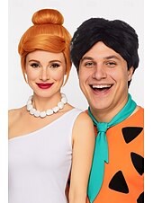 זול פאות זוגיות-wilma flintstone פאות קרנבל קוספליי מסיבת פאות