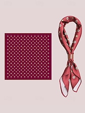 cheap Men&#039;s Ties &amp; Bow Ties-Men’s Paisley Print Square Neck Scarf with Leather Buckle, Vintage Style Polyester Bandana for Outdoor Travel, Parties and Daily Fashion