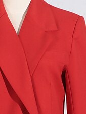 cheap Floor Length-Blazer Dress Mother of the Bride Dress Tuxedo Dress Elegant Shirt Collar Ankle Length Polyester Long Sleeve with Solid Color
