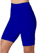 baratos Shorts-Mulheres Calção Leggings Leggings aconchegantes Roupa de rua Casual Comprimento do joelho Cintura Alta Tecido Cintura elástica Respirabilidade Com Stretch Férias Rua Roupa Diária Branco Preto Rosa