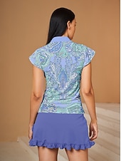 ieftine Îmbrăcăminte de golf pentru femei-Pentru femei Tricou POLO Albastru Deschis Manșon scurt Topuri Vestimenta Golf Doamnelor Haine Ținute Poartă Îmbrăcăminte