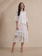 preiswerte Elegante Oberteile-Damen Spitzenbluse Bluse Elegante Oberteile Chiffon Tops Einfarbig Blumen Elegant Stilvoll Basic Dreiviertelarm Glockenärmel U-Boot-Ausschnitt Normale Oberteile Hochzeitsgast Arbeit Täglich
