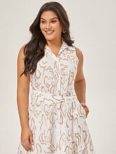 levne Květinové šaty-Dámské letní maxi šaty bez rukávů s áčkovým límcem a páskem, tvarované kapsy, látka v pase, slim fit, modrá, zelená, béžová