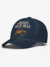 abordables Chapeaux pour hommes-Casquette de baseball vintage pour homme avec imprimé Jeep « Ne sous-estimez jamais un vieil homme » – Casquette ajustable en coton pour papa, idéale pour l&#039;extérieur, la conduite et les loisirs
