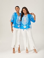 economico Bluse e camicie-pullover con stampa in stile vacanza