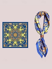 cheap Men&#039;s Ties &amp; Bow Ties-Men’s Paisley Print Square Neck Scarf with Leather Buckle, Vintage Style Polyester Bandana for Outdoor Travel, Parties and Daily Fashion