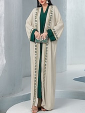 voordelige Vloerlengte-Jurksets Moeder van de Bruid Jurk Elegante V-hals Vloerlange Chiffon Lange Mouwen met Sequins Kant