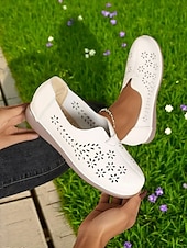 ieftine Pantofi Joși de Damă-Pantofi sport decupați pentru femei – pantofi ușori cu perforații florale pentru serviciu, cumpărături, plimbări de weekend și festivaluri de bere