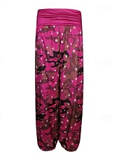 economico gamba larga e vita alta-Per donna Pantaloni Pantaloni Palazzo Moda Boho Lunghezza intera Misura del girovita medio Stampa Mimetico Elastico in vita Comodo Confortevole Micro-elastico Streetwear Abbigliamento quotidiano