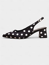 abordables Années 1950-Escarpins à talons compensés et bride arrière à pois pour femmes – chaussures habillées style années 1950 pour les fêtes, le bureau et les événements rétro