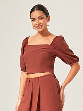 economico Bluse e camicie-camicetta smock in misto lyocell