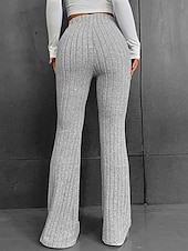 economico Leggings semplici-Per donna Pantaloni Eleganti Pantaloni Streetwear Casual Lunghezza intera Naturale Semplice Elastico in vita Comodo All&#039;aperto Confortevole Ferie Abbigliamento quotidiano Uscire Grigio Cachi Autunno