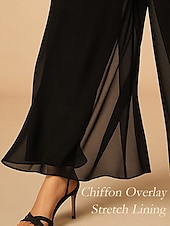 economico pantaloni eleganti da donna-Per donna Culotte Gamba Larga Pantaloni a gamba dritta Elegante Stile Classico Casual Lunghezza intera Vita media Tinta unica Elastico in vita Elasticizzato Matrimonio Vacanza Feste Nero Primavera