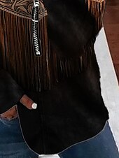 billige Boho topper-Dame Boho skjorte Bluse Batikkfarget Trykt mønster Daglig Stilfull Langermet Crew-hals Vanlige topper Daglig Ut på byen Trykt mønster Quarter Zip Lysebrun Blå Himmelblå Brun Vår Høst