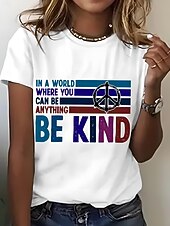 abordables T-shirt Humor &amp; Citations-Femmes T-shirt Graphique Lettre ancien Élégant Classique Manche Courte Col ras du cou Col rond Hauts Réguliers Quotidien Week-end Imprimé Noir Blanche Rose Claire Bleu Violet Été Printemps