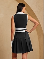 billiga Golfklänningar-Dam golfklänning Sjöblå Svart Marinblå Ärmlös Klänningar Golfkläder för damer Kläder Outfits Bär kläder