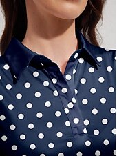 economico Polo e quarterzip-Per donna Polo da golf Blu scuro Senza Maniche Top Abbigliamento da golf da donna Abbigliamento Abiti Abbigliamento
