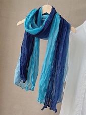 economico Cravatte e papillon da uomo-sciarpa leggera in chiffon stropicciato da uomo con effetto tie-dye sfumato, perfetta per viaggi bohémien, stratificazione quotidiana e look primaverili/autunnali