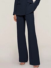 economico Tailleur pantalone della mamma-Tuta / Completo Pantalone Abito da cerimonia per signora Formale Ospite di nozze Elegante Colletto a Camicia Lunghezza al pavimento Chiffon Elasticizzato Manica Lunga con Bottoni Tinta unita 2025