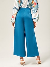 economico Pantaloni-pantaloni a gamba larga tinta unita