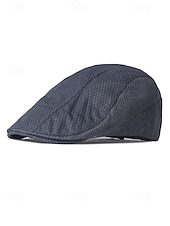 abordables Chapeaux pour hommes-Casquette plate en maille pour homme avec sangle réglable – chapeau gavroche d&#039;été respirant et léger pour les activités de plein air, les tenues décontractées et l&#039;utilisation quotidienne