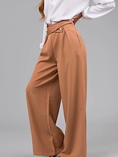 economico Pantaloni a gamba dritta-Per donna Chinos Dritto Moda Streetwear Lunghezza intera Vita Alta Semplice Tasca Comodo Morbido Confortevole Micro-elastico All&#039;aperto Streetwear Arancione Estate Primavera Vestibilità comoda