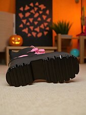 baratos Para mulheres-Botas de combate femininas góticas plataforma - botas pretas grossas de amarrar no tornozelo com caveira rosa para cosplay, Halloween e streetwear punk