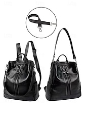 preiswerte Mode Rucksäcke-Wandelbare Rucksack-Geldbörse aus Kunstleder für Damen – multifunktionale, diebstahlsichere Umhängetasche mit Kopfhörerloch und Reißverschlusstasche für den Schulalltag, Freizeitreisen und die Arbeit